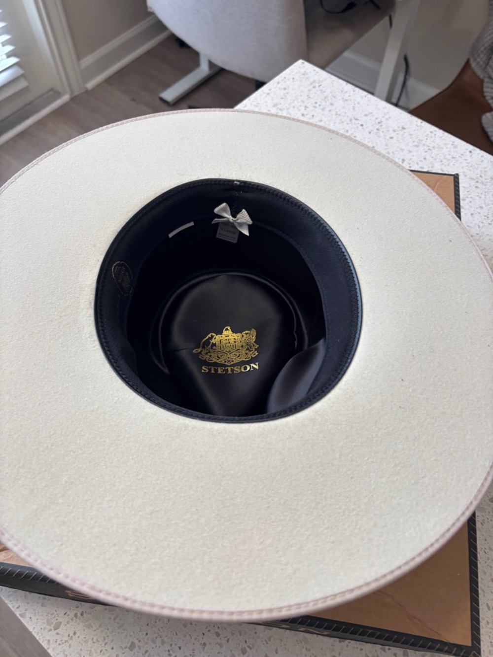 Stetson Men’s Cream Felt Ranch Hat with Feather Trim - Picture 6 of 8